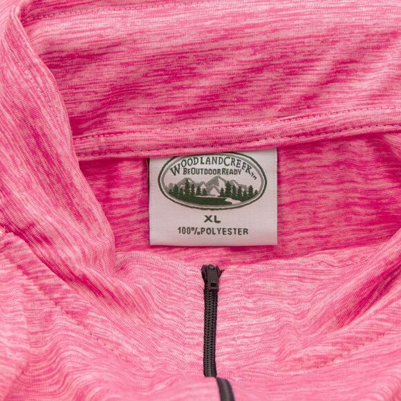 Woodland Creek Women's 1/4-Zip Long Sleeve Performance Shirt in Pink Heather, XL - Picture 4 of 5